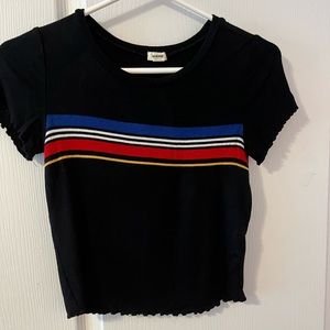 Garage Tee with coloured stripes